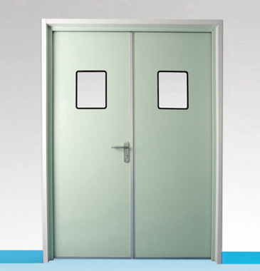 Double open steel doors